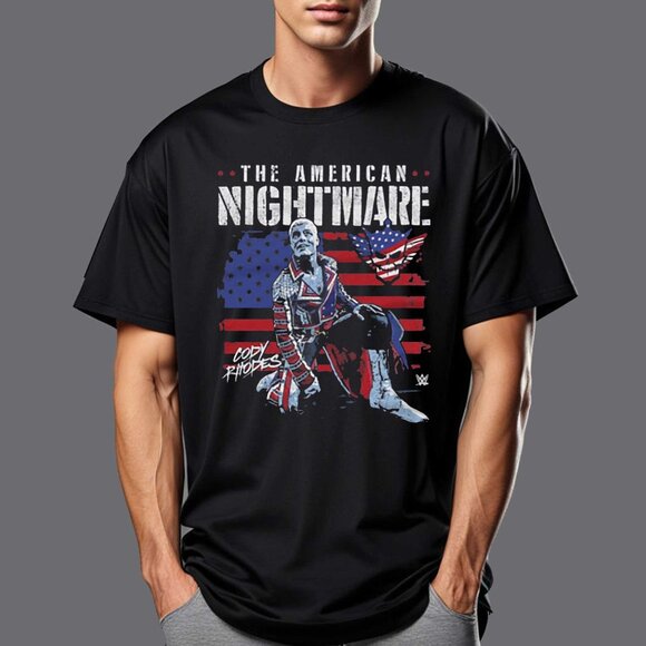 Cody Rhodes American Flag Retro Wrestling Fan Patriotic Game Day Gift T-Shirt 05 - Picture 1 of 5